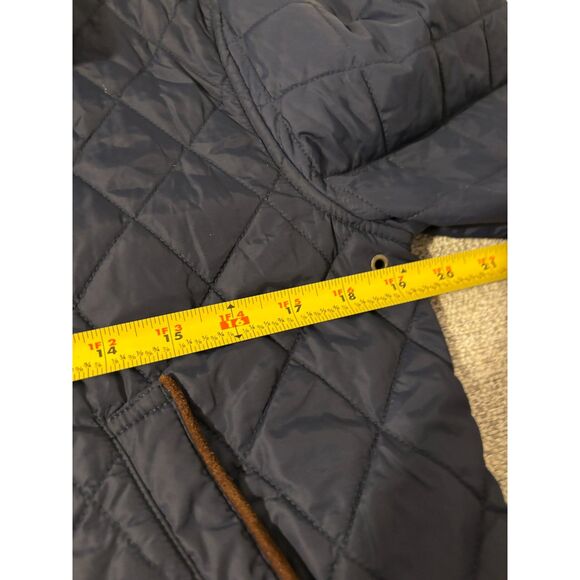 Polo Ralph Lauren Quilted Barn Jacket Navy Brown Corduroy Trim Womens M/M - Picture 6 of 9